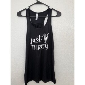 Bella + Canvas Tank Top‎ Just Thirsty Cocktail Graphic Black Racerback